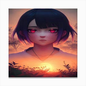 Anime Girl With Red Eyes Canvas Print