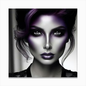 Black And Purple Makeup 2 Canvas Print