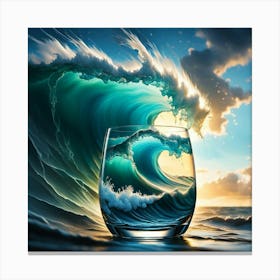 Ocean Wave In Glass Canvas Print
