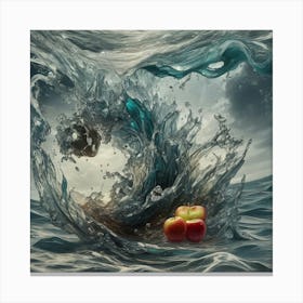 Apple In The Water Canvas Print