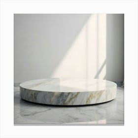 Round Marble Coffee Table 2 Canvas Print