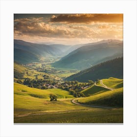 Sunset In The Valley 1 Canvas Print