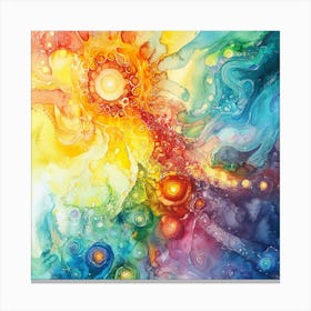 Abstract Watercolor Fractals Toile