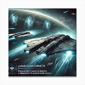 A Futuristic Sci Fi Scene Highlighting Lunar Class Corvettes Stealth Canvas Print