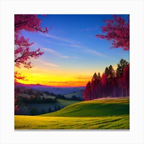 Sunset In The Mountains 15 Canvas Print