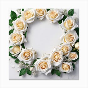 White Rose Wreath Canvas Print