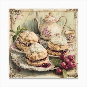 Scones With Jam Canvas Print