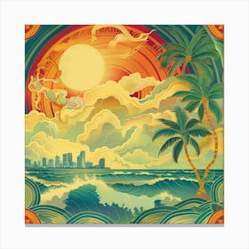 Sunset In Miami 1 Canvas Print