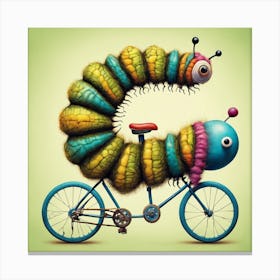 846882 Giant Caterpillar Riding A Bicycle, Surreal, Absur Xl 1024 V1 0 Canvas Print