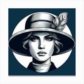 Woman In A Hat 1 Canvas Print