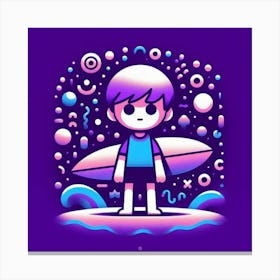Boy With Surfboard 1 Canvas Print