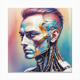 Man With A Robot Head Canvas Print