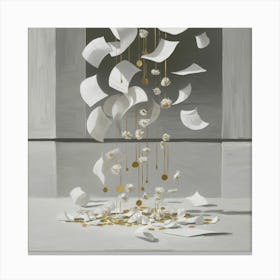 White Paper Falling Canvas Print