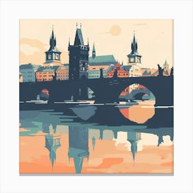 A Prague With Charles Bridge Vector Design Illus 1720467977 4 Canvas Print