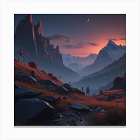 Sunset In The Mountains 1 Canvas Print