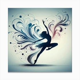 Line Art dancer silhouette 3 Canvas Print