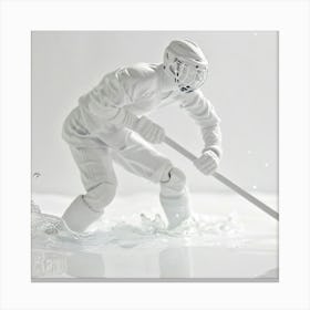 Hockey Player In Water Canvas Print