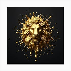 Golden Lion Head Canvas Print