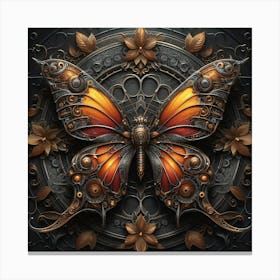 Antique Metallic Steampunk Butterfly I Canvas Print