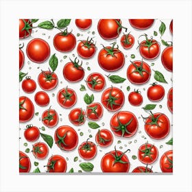 Red Tomatoes Seamless Pattern Canvas Print