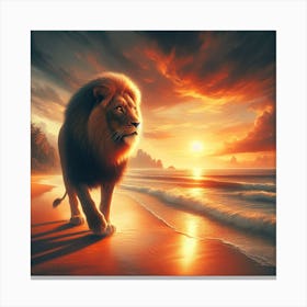 Lion beach Canvas Print