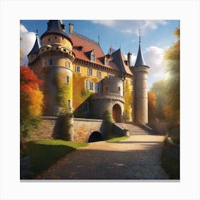 Castle In The Fall Canvas Print