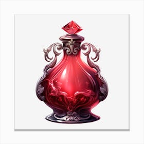 Red Perfume Bottle 4 Canvas Print