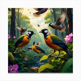 Birds In The Forest 1 Canvas Print