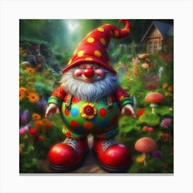Gnome In The Garden Canvas Print