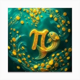 Fish with money Canvas Print