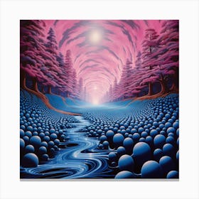 River Of Spheres. Hypnotic Optical Illusion. Canvas Print