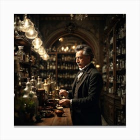 Man In A Shop Canvas Print