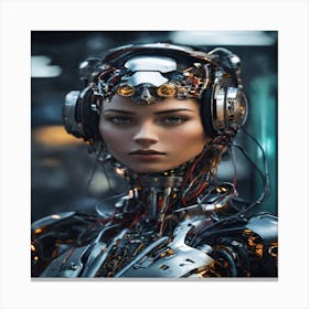 Cyborg Woman Canvas Print