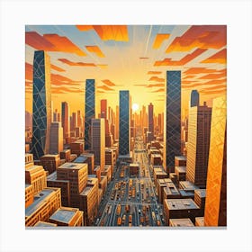 Beijing, China Cubism Style Canvas Print