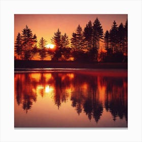 Sunset By The Lake 71 Canvas Print