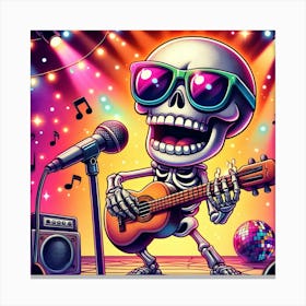 Skeleton Playing Guitar 4 Canvas Print