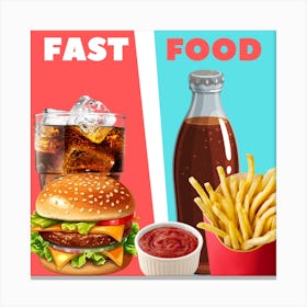 Fast Food And Cola Canvas Print