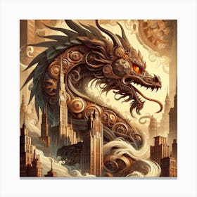 Steampunk Dragon 3 Canvas Print