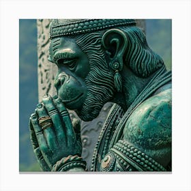 Hanuman Monkey Praying Canvas Print