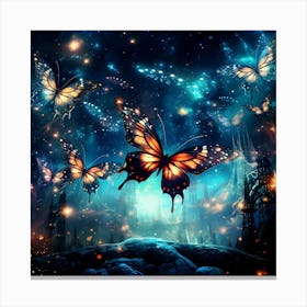 Butterfly Night Sky Canvas Print