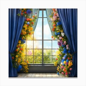 Window With Flowers 1 Canvas Print