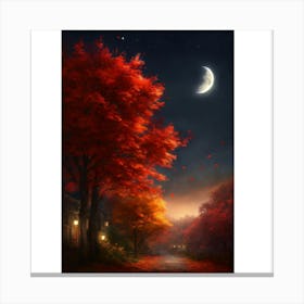 Moonlight In Autumn Canvas Print