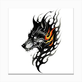 Wolf Head Tattoo 11 Canvas Print