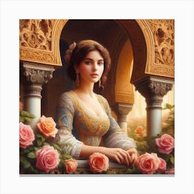 Girl With Roses44 Canvas Print