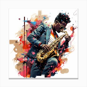 Jazz Saxophone Player Canvas Print