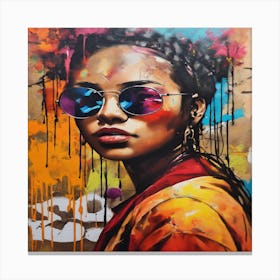 Girl In Sunglasses Canvas Print