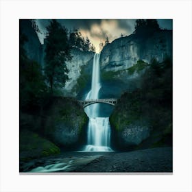 Multnomah Falls at sunset. Just one of many large waterfalls along the Columbia Gorge in Washington and Oregon (32) Canvas Print