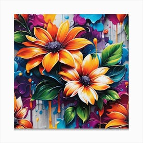 Abstract Flower Painting 5 Canvas Print