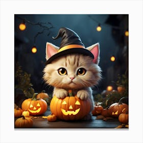 Halloween Kitten Canvas Print