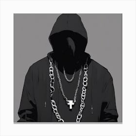 Hooded Man With Chains Canvas Print